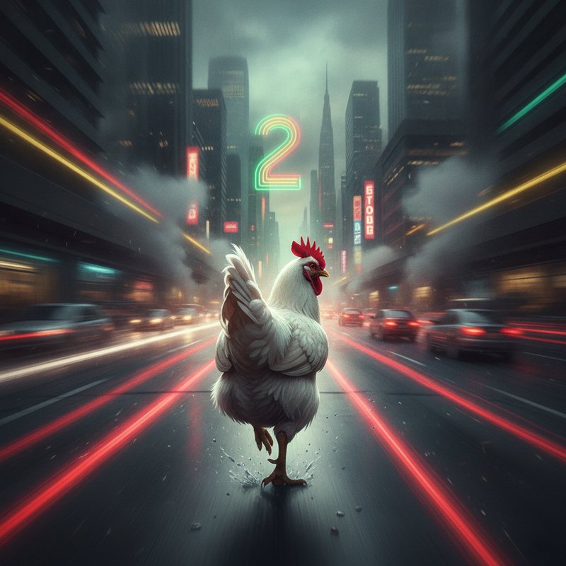 Chicken Road 2 - Pollo bianco attraversa la strada trafficata